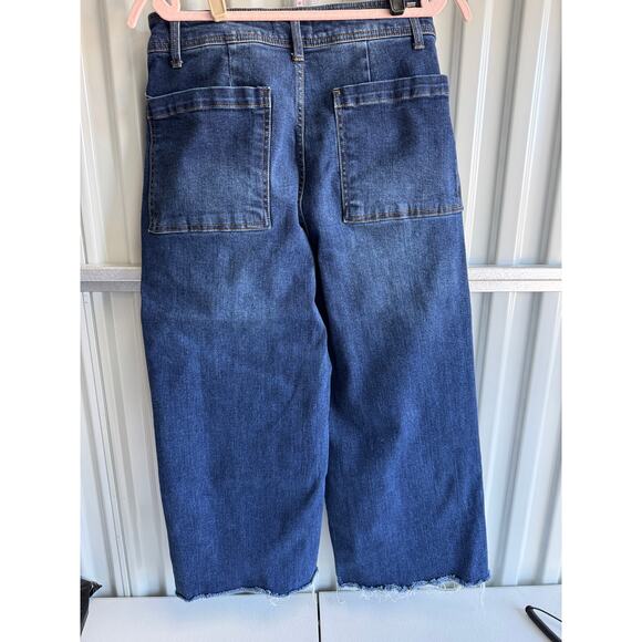 Oat NY Wide Leg Cropped Frayed EUC 10|30 High Waist - Picture 5 of 6